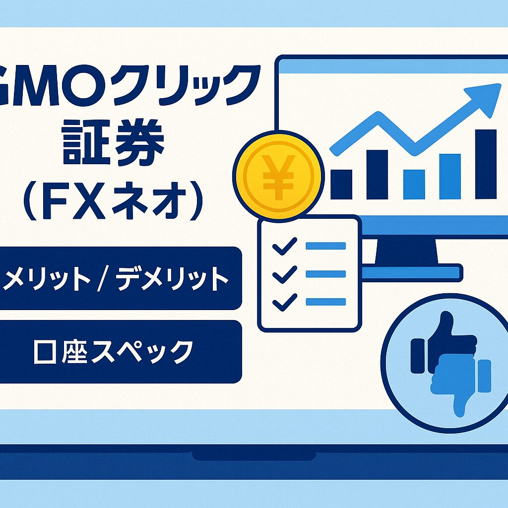 GMOクリック証券 FXネオの評判・メリットとデメリット、口座スペックを解説するアイキャッチ画像