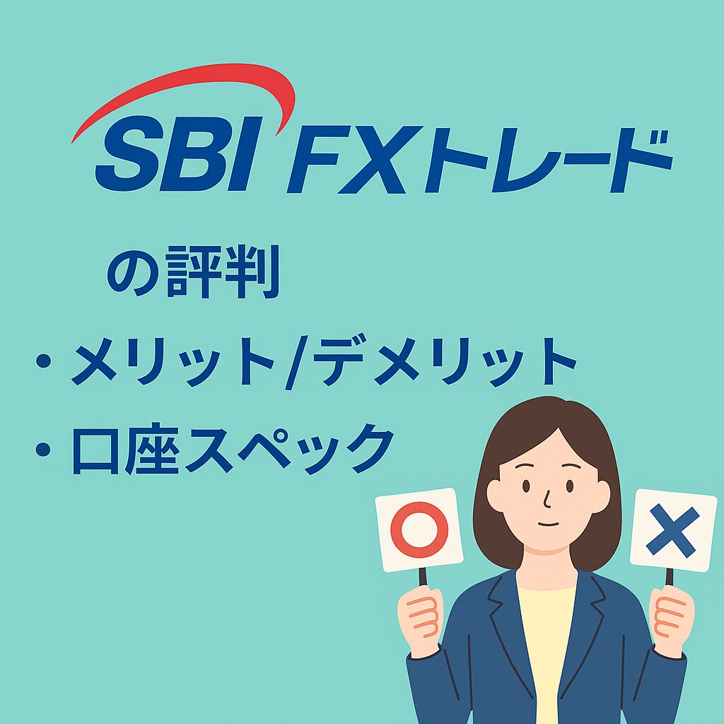 SBI FXトレードの評判・メリット/デメリット・口座スペックをまとめたアイキャッチ画像
